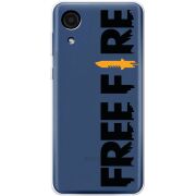Прозрачный чехол BoxFace Samsung Galaxy A03 Core (A032F) Free Fire Black Logo