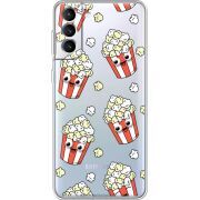 Прозрачный чехол BoxFace Samsung Galaxy S21 FE G990 с 3D-глазками Popcorn