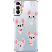 Прозрачный чехол BoxFace Samsung Galaxy S21 FE G990 с 3D-глазками Mouse