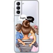 Прозрачный чехол BoxFace Samsung Galaxy S21 FE G990 Super Mama