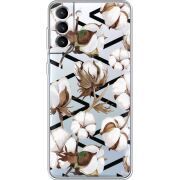 Прозрачный чехол BoxFace Samsung Galaxy S21 FE G990 Cotton flowers