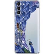 Чехол со стразами Samsung Galaxy S21 FE G990 Peafowl