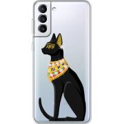Чехол со стразами Samsung Galaxy S21 FE G990 Egipet Cat