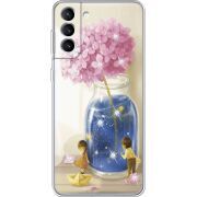 Чехол со стразами Samsung Galaxy S21 FE G990 Little Boy and Girl