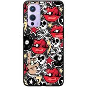 Черный чехол BoxFace OnePlus 9 Rock Graffiti