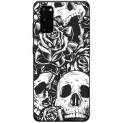 Черный чехол BoxFace Samsung Galaxy S20 (G980) Skull and Roses