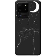 Черный чехол BoxFace Samsung Galaxy S20 Ultra (G988) Місячний кіт