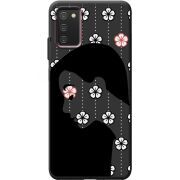 Черный чехол BoxFace Samsung Galaxy A03S (A037) Flower Hair