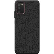 Черный чехол BoxFace Samsung Galaxy A03S (A037) Leaves