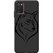 Черный чехол BoxFace Samsung Galaxy A03S (A037) Wolf