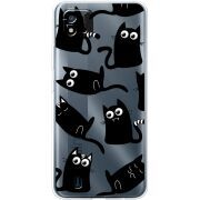 Прозрачный чехол BoxFace Realme C11 2021 с 3D-глазками Black Kitty