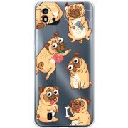 Прозрачный чехол BoxFace Realme C11 2021 с 3D-глазками Pug