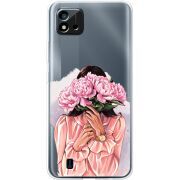 Прозрачный чехол BoxFace Realme C11 2021 Девушка с Пионами