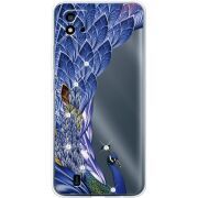 Чехол со стразами Realme C11 2021 Peafowl