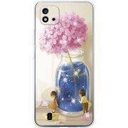 Чехол со стразами Realme C11 2021 Little Boy and Girl