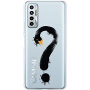 Прозрачный чехол BoxFace Tecno Camon 17P Swan question