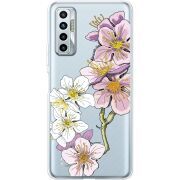 Прозрачный чехол BoxFace Tecno Camon 17P Cherry Blossom