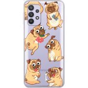 Прозрачный чехол BoxFace Samsung Galaxy A53 (A536) с 3D-глазками Pug