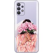 Прозрачный чехол BoxFace Samsung Galaxy A53 (A536) Девушка с Пионами