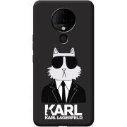 Черный чехол BoxFace Tecno Spark 6 Cat in Black