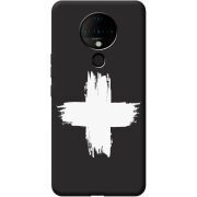 Черный чехол BoxFace Tecno Spark 6 Білий хрест ЗСУ