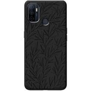 Черный чехол BoxFace OPPO A53 Leaves