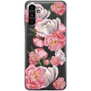 Прозрачный чехол BoxFace Samsung Galaxy A13 5G (A136) Peony Watercolor Style
