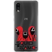 Прозрачный чехол BoxFace ZTE Blade A5 2020 siquid game люди в красном