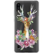 Чехол со стразами ZTE Blade A5 2020 Deer with flowers