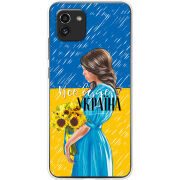 Чехол BoxFace Samsung Galaxy A03 (A035) Україна дівчина з букетом
