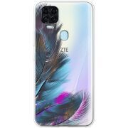 Прозрачный чехол BoxFace ZTE Blade V2020 Feathers