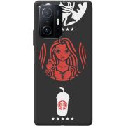 Черный чехол BoxFace Xiaomi 11T / 11T Pro RedWhite Coffee