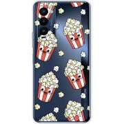 Прозрачный чехол BoxFace Tecno Camon 18 / 18P с 3D-глазками Popcorn