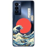 Прозрачный чехол BoxFace Tecno Camon 18 / 18P Большая волна в Канагаве
