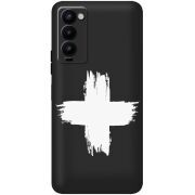 Черный чехол BoxFace Tecno Camon 18 / 18P Білий хрест ЗСУ