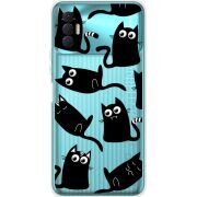 Прозрачный чехол BoxFace Tecno Spark 8P с 3D-глазками Black Kitty