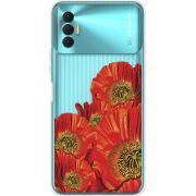 Прозрачный чехол BoxFace Tecno Spark 8P Red Poppies