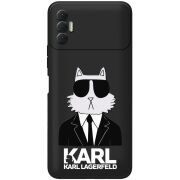 Черный чехол BoxFace Tecno Spark 8P Cat in Black