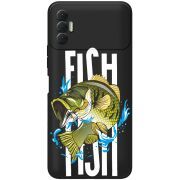 Черный чехол BoxFace Tecno Spark 8P Fish
