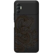 Черный чехол BoxFace Tecno Spark 8P Chinese Dragon