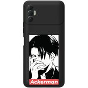 Черный чехол BoxFace Tecno Spark 8P Attack On Titan - Ackerman