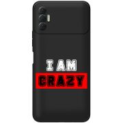 Черный чехол BoxFace Tecno Spark 8P I'm Crazy
