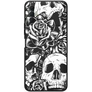 Черный чехол BoxFace Tecno Spark 8P Skull and Roses