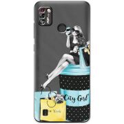 Прозрачный чехол BoxFace Tecno Pop 4 Pro City Girl