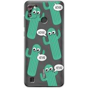Прозрачный чехол BoxFace Tecno Pop 4 Pro с 3D-глазками HIYA