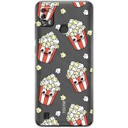 Прозрачный чехол BoxFace Tecno Pop 4 Pro с 3D-глазками Popcorn