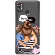Прозрачный чехол BoxFace Tecno Pop 4 Pro Super Mama