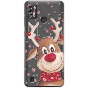 Прозрачный чехол BoxFace Tecno Pop 4 Pro Winter Deer