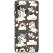 Прозрачный чехол BoxFace Tecno Pop 4 Pro Unicorns
