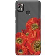 Прозрачный чехол BoxFace Tecno Pop 4 Pro Red Poppies